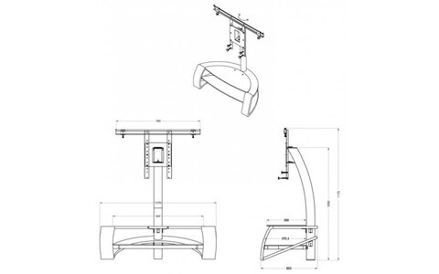 NorStone Design Galby Stolik RTV z Uchwytem TV