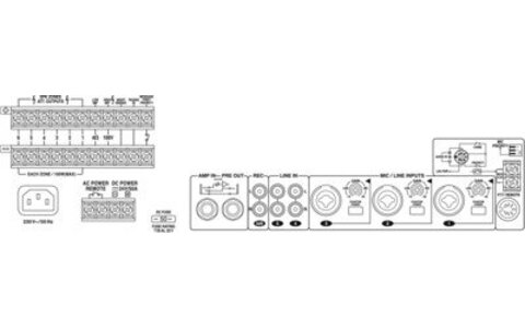 Monacor PA-6600 Wzmacniacz 6-strefowy