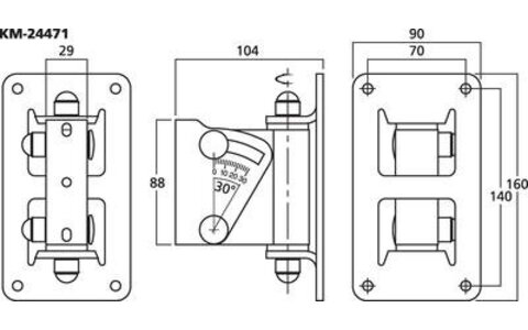 Monacor KM-24471 Uchwyt Głośnikowy Ścienny