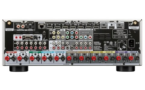 Amplituner kina domowego 11.2 8K Denon AVC-X4700H Tył Srebrny