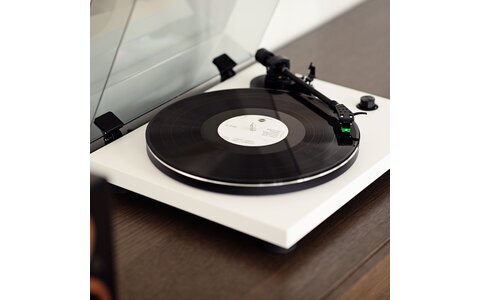 Argon Audio TT-3 Biały Gramofon otwarta pokrywa