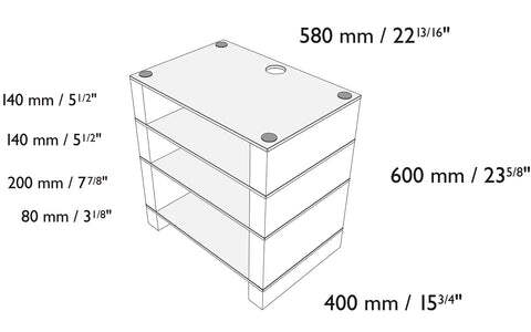 Dąb Stolik Hi-Fi Blok STAX 600