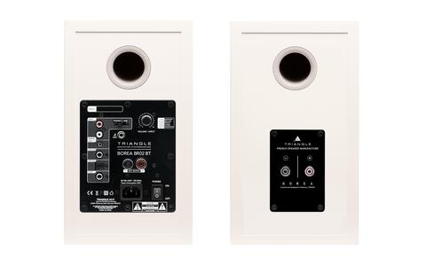 Borea BR02BT Białe Kolumny Podstawkowe Bluetooth Triangle 