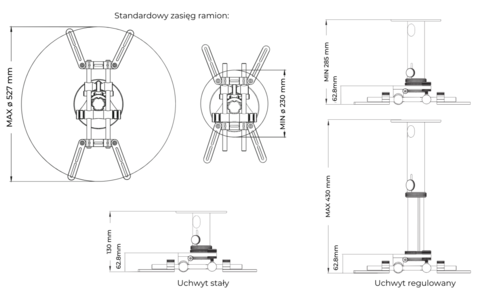 Uchwyt do Projektora Suprema Spider Royal White Paint