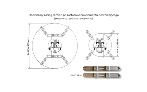 Uchwyt Ścienny do Projektora Suprema Spider Royal-Wall Inox Chrome