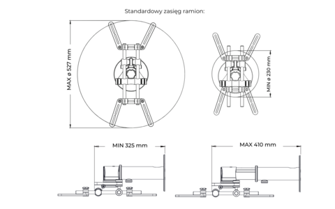 Uchwyt Ścienny do Projektora Suprema Spider Royal-Wall Inox Olive