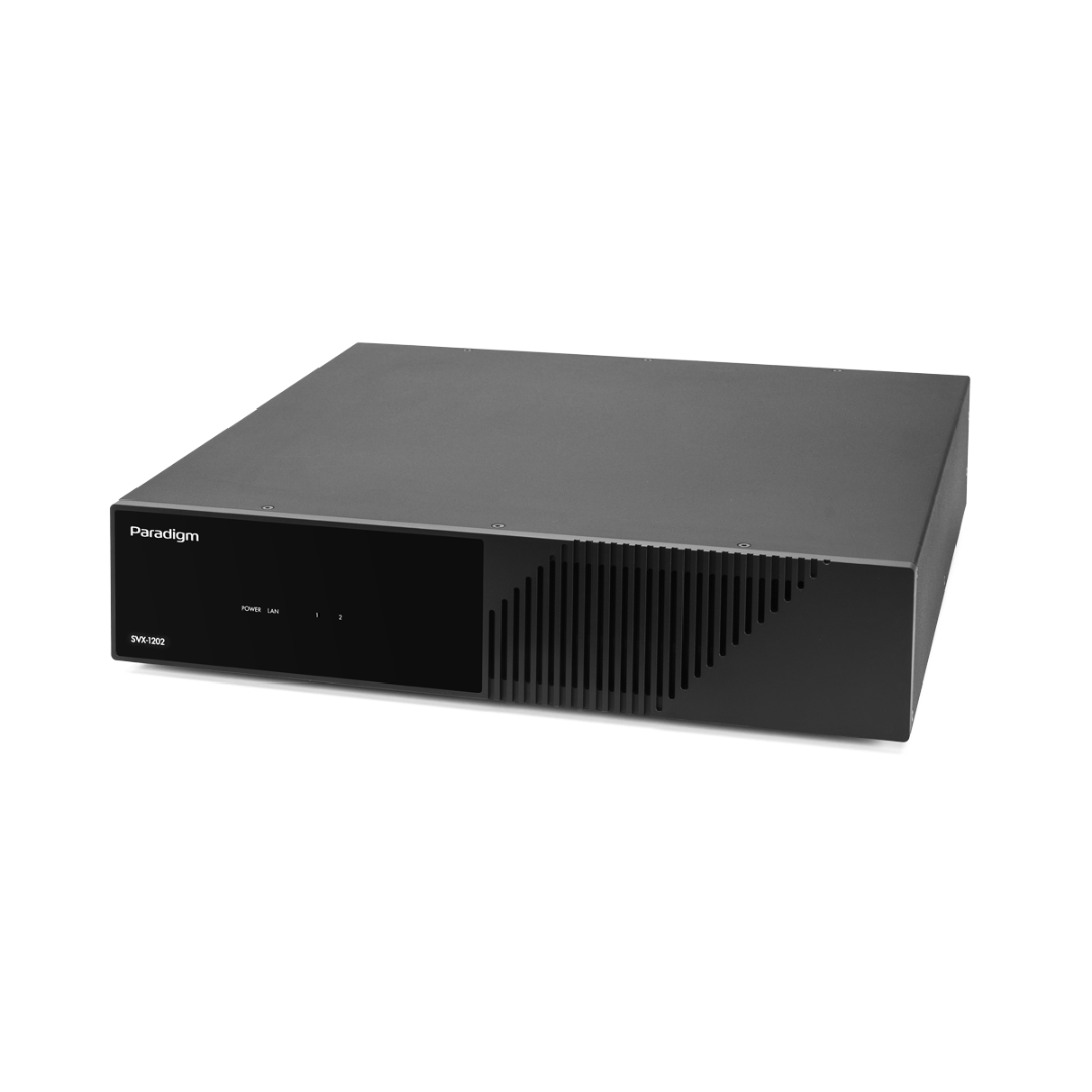 Wzmacniacz Hybrydowy Instalacyjny ze Streamingiem Paradigm SVX-1202 Czarny - przód urządzenia